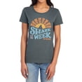 thumbnail image 1 of Shark Week Officially Licensed Lino Sunset Women's T Shirt, Charcoal, Medium, 1 of 4