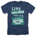 thumbnail image 1 of Shark Week Officially Licensed Live Every Week Unisex Adult Heather T Shirt, Navy Heather, Small, 1 of 4