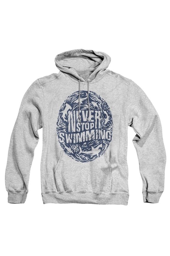 Shark Week Officially Licensed Never Stop Swimming Adult Pull-Over Hoodie, Athletic Heather, Medium