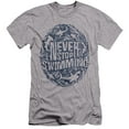 thumbnail image 1 of Shark Week Officially Licensed Never Stop Swimming Unisex Adult Canvas Brand T Shirt, Athletic Heather, Small, 1 of 4