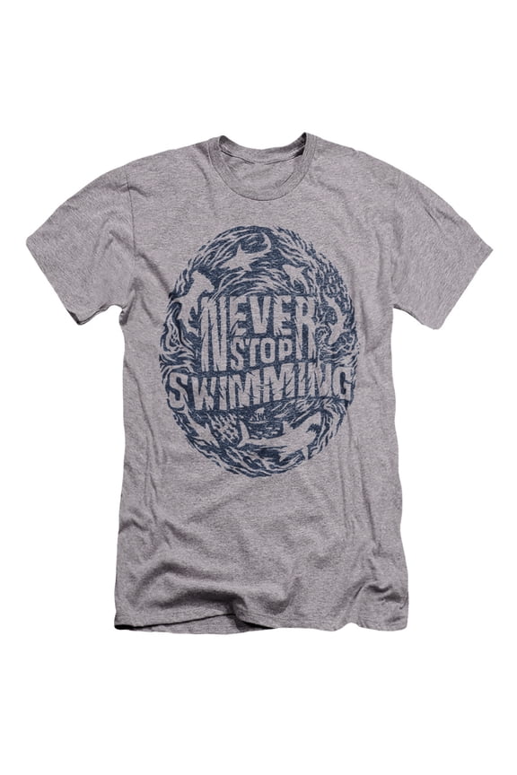 Shark Week Officially Licensed Never Stop Swimming Unisex Adult Canvas Brand T Shirt, Athletic Heather, Small