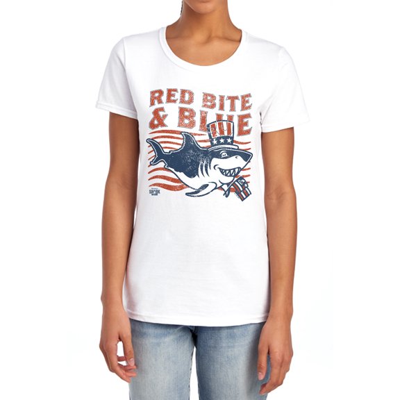 Shark Week Officially Licensed President Shark Women's T Shirt, White, 2X-Large