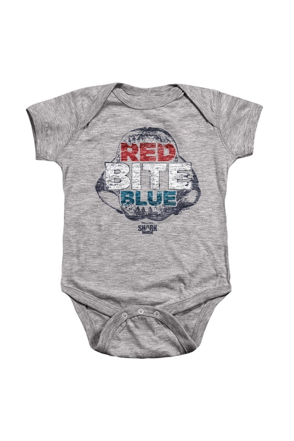 Shark Week Officially Licensed Red Bite and Blue Unisex Infant Snap Suit for Baby, Athletic Heather, X-Large
