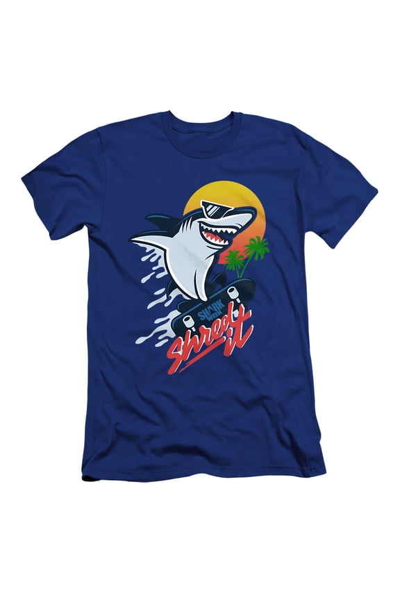 Shark Week Officially Licensed Skate Boarding Shark Unisex Adult Canvas Brand T Shirt, Royal, Small