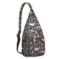 thumbnail image 1 of Shark Week Special Sling Backpack&nbsp;- Multiple Shark Species Educational Print, 1 of 4