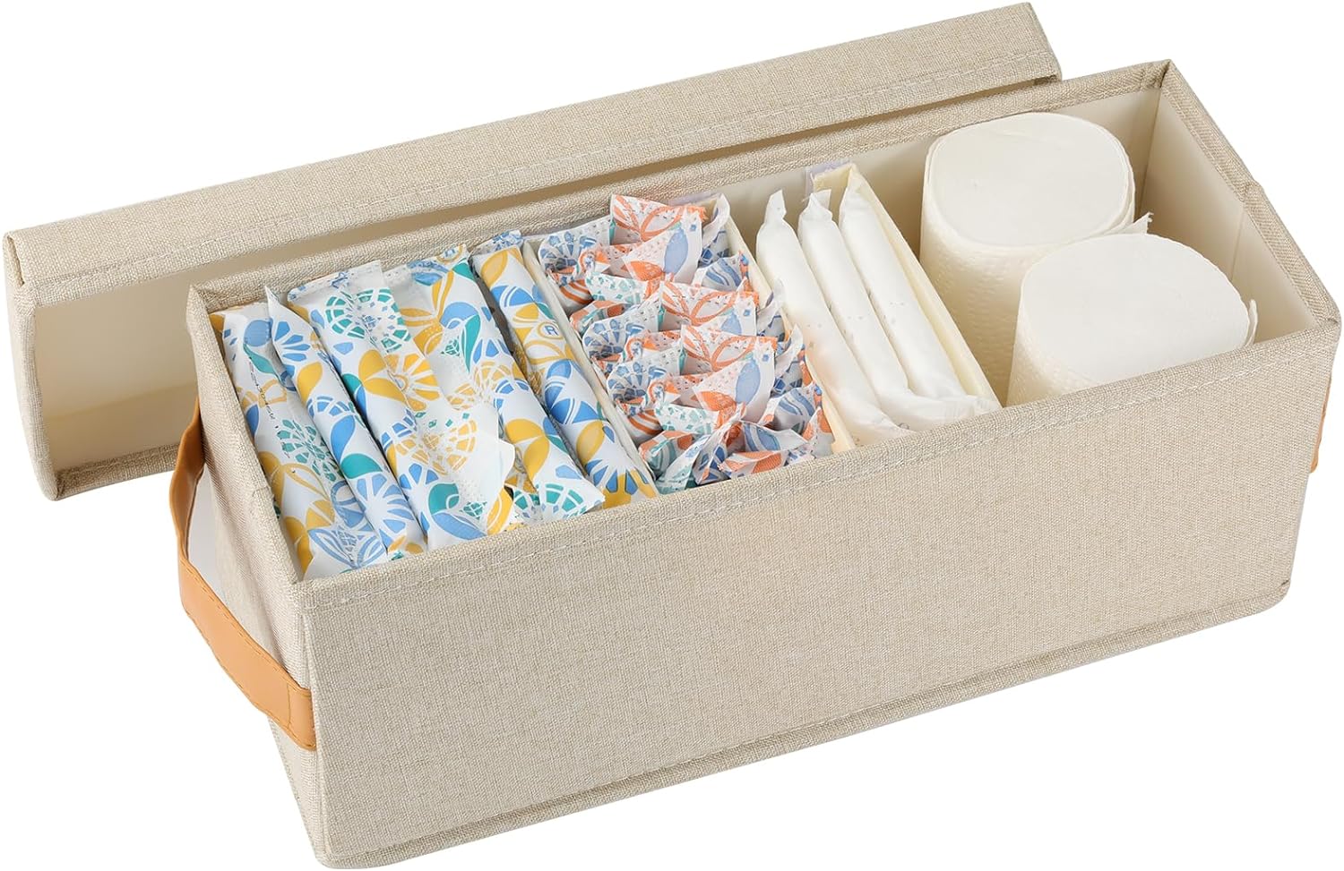 Shark Week Tampon Storage with Lid 3 Dividers Tampon Holder for Bathroom Pad Organizer for