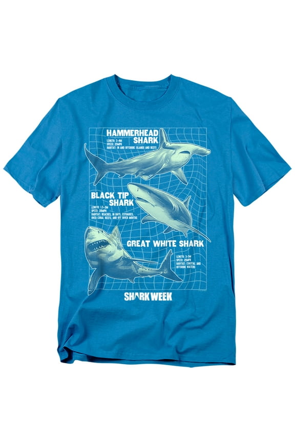 T-Shirt Officialy Licensed Shark Info Grid Unisex Graphic Tee for Men & Women
