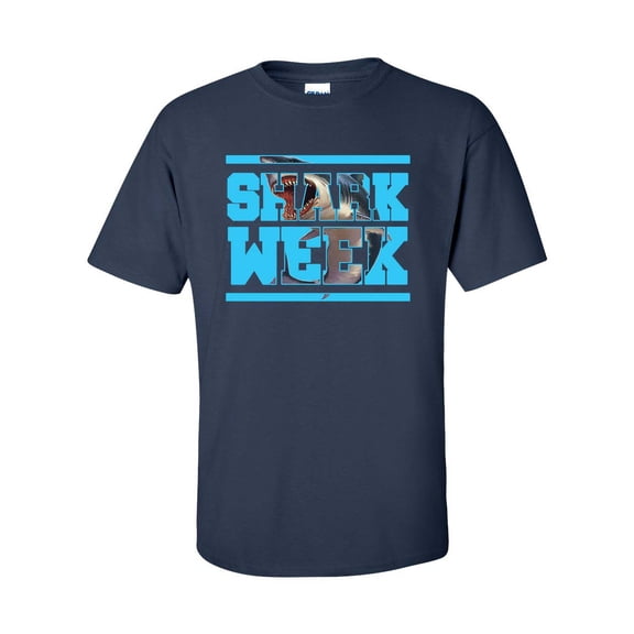 Shark Week Unisex Adult Short Sleeve T-shirt-Navy-xl