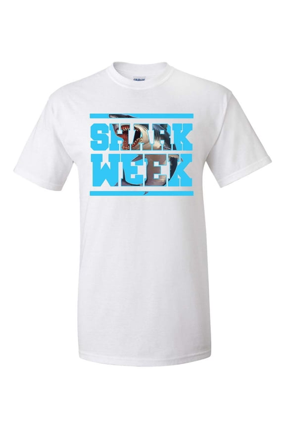 Shark Week Unisex Adult Short Sleeve T-shirt-White-small
