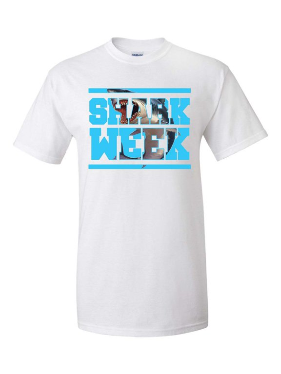 Shark Week Unisex Adult Short Sleeve T-shirt-White-xl