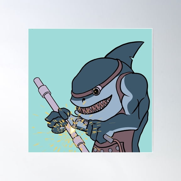 Shark-Welder Poster Wall Art, Modern Wall Decor For Living Room Bedroom, 30x30 UNFRAMED