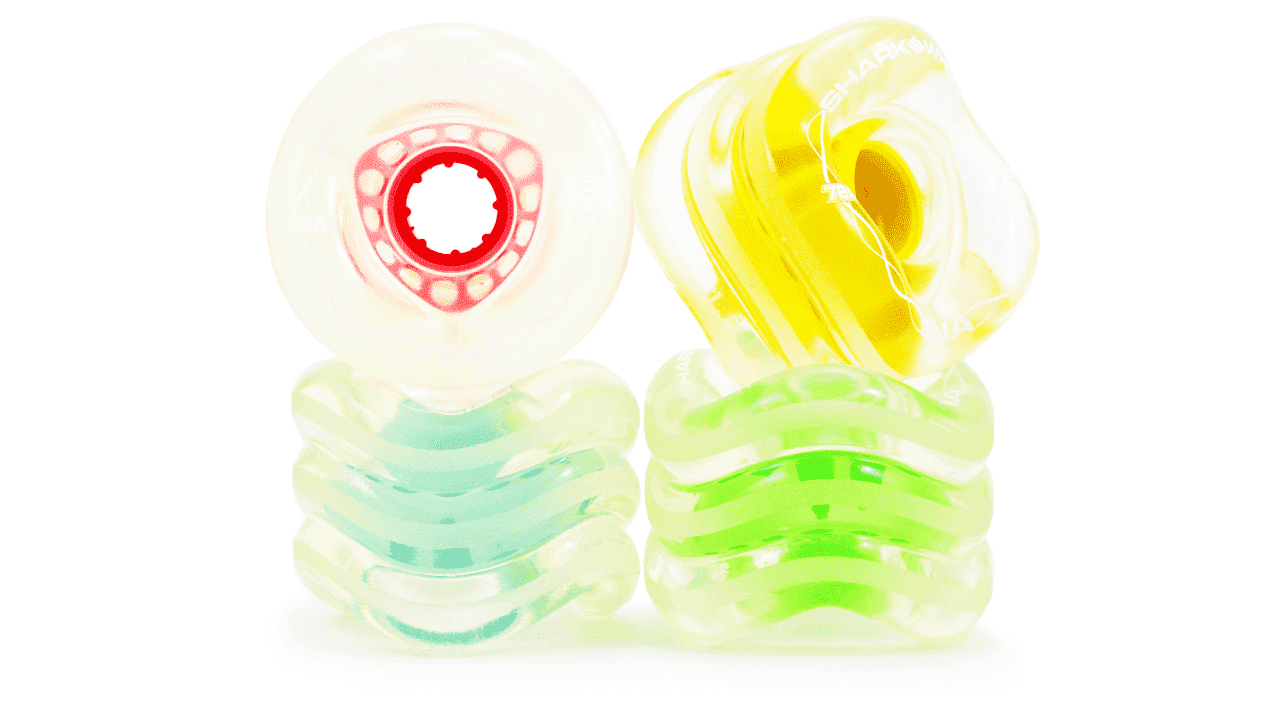 Shark Wheel 72MM, 78A DNA - Clear with Multi Color Hub