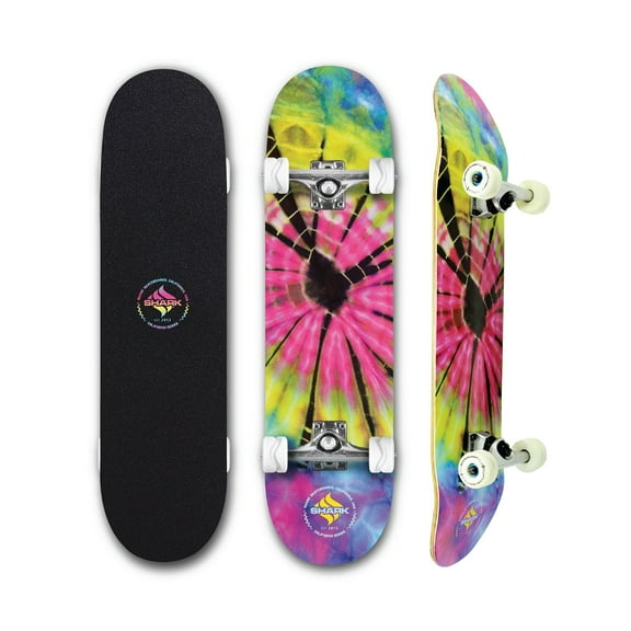 Shark Wheel Tie Dye 31 In. Popsicle Street Skateboard with 54 mm Twisted