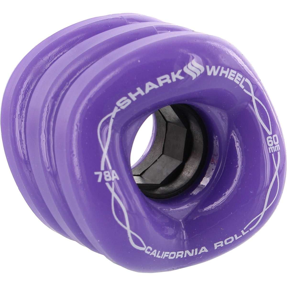 Roues Shark Wheel 60mm 78A California Roll – Design Vague, Polyuréthane, Turquoise, Pour Cruising Et Carving Urbain