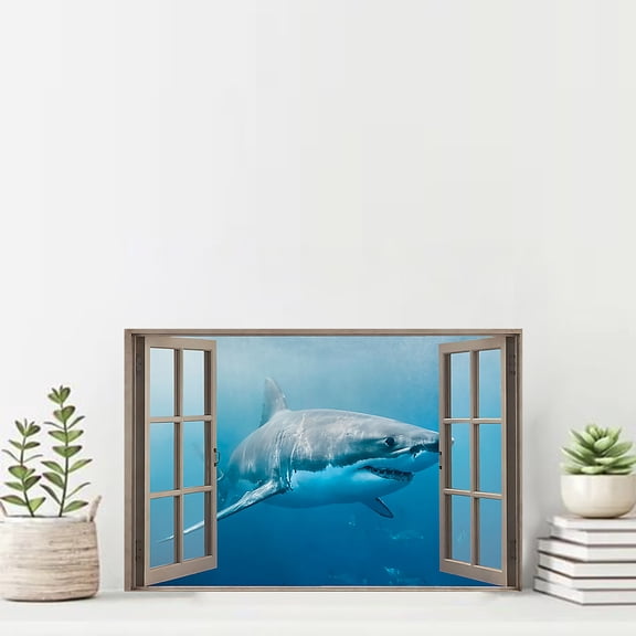 Shark Window Poster Shark Poster gift for shark lover 11 x 17 Inch Poster