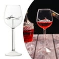 thumbnail image 1 of Shark Wine Glasses, Red Wine Glass, Clear Wine Glassware, 3"X8.3" Home Bar Wine Glass, Ideal for Serving Red Wine at Themed Parties, 1 of 5