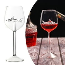 Shark Wine Glasses, Red Wine Glass, Clear Wine Glassware, 3"X8.3" Home Bar Wine Glass, Ideal for Serving Red Wine at Themed Parties