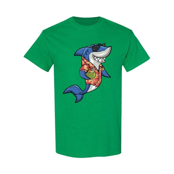 Shark With Beachwear T-Shirt Men -Image by Shutterstock, Male XX-Large