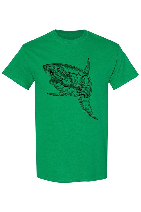 Shark With Decoration T-Shirt Men -Image by Shutterstock, Male Medium