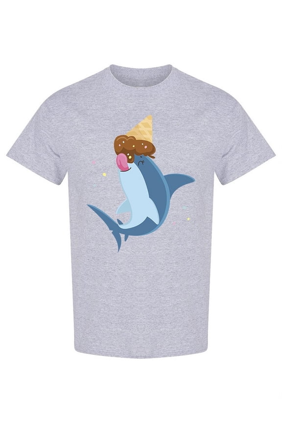 Shark With Ice Cream T-Shirt Men -Image by Shutterstock, Male Medium