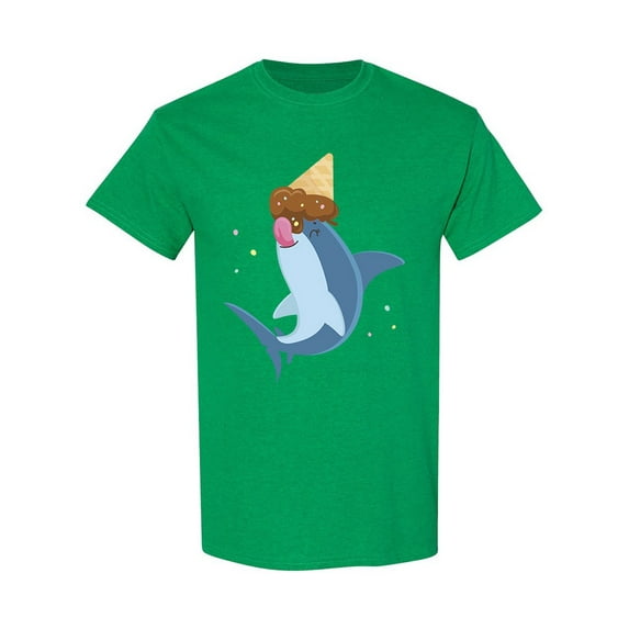 Shark With Ice Cream T-Shirt Men -Image by Shutterstock, Male Medium