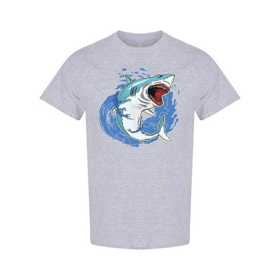 Shark With Splashes Of Water T-Shirt Men -Image by Shutterstock, Male x-Large