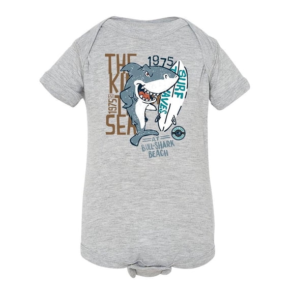 Shark With Surfboard Design Bodysuit Infant -Image by Shutterstock,  18 Months