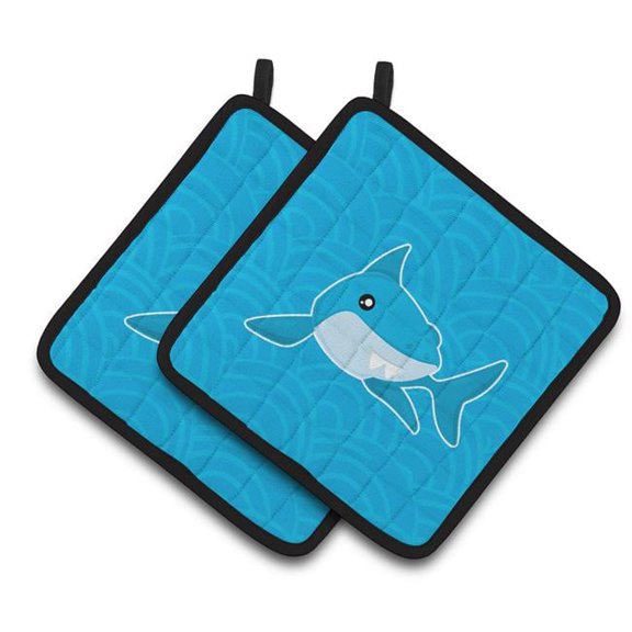 Shark With Waves Pair of Pot Holders