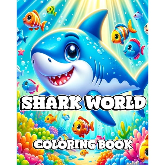 Shark World Coloring Book: A Kid's Journey Through the Amazing World of Sharks and Marine Life, (Paperback)