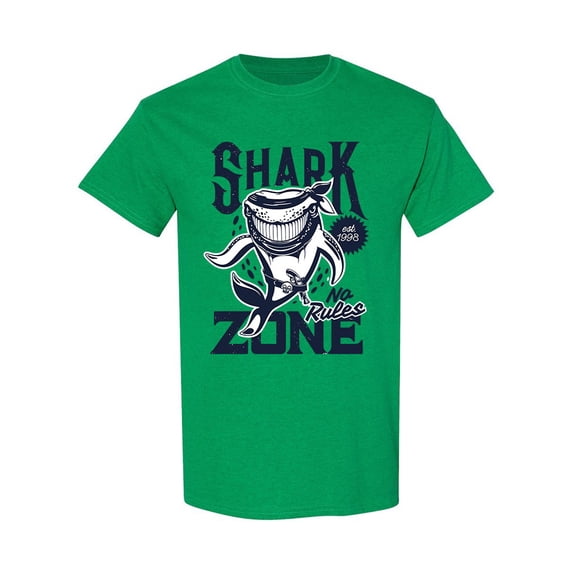 Shark Zone Design T-Shirt Men -Image by Shutterstock, Male x-Large
