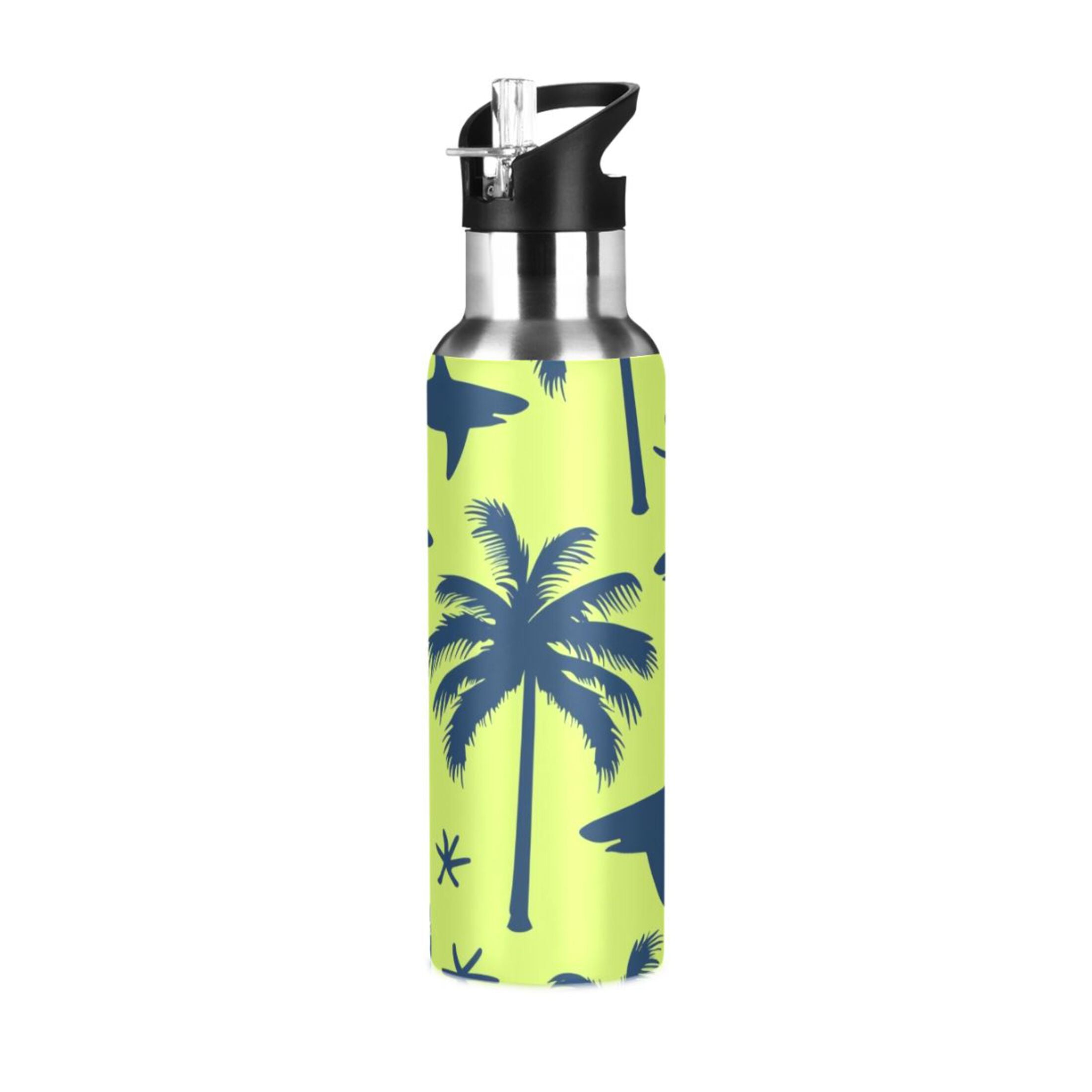 Shark and Palm Tree Water Bottles Insulated Thermos Kids Stainless