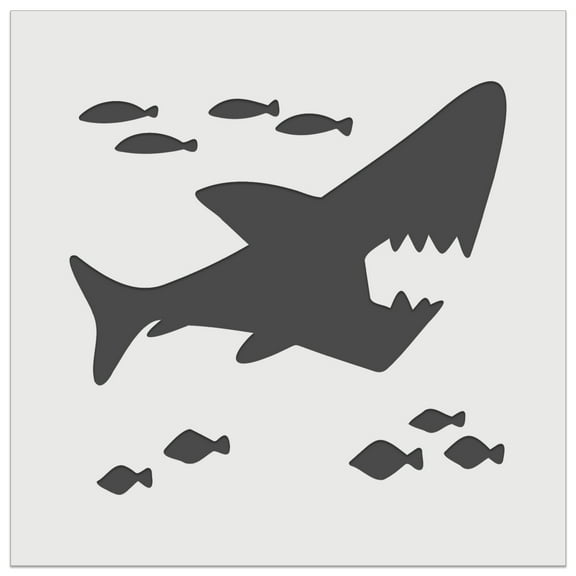 Shark and School of Fish DIY Cookie Wall Craft Stencil - 3.5 Inch
