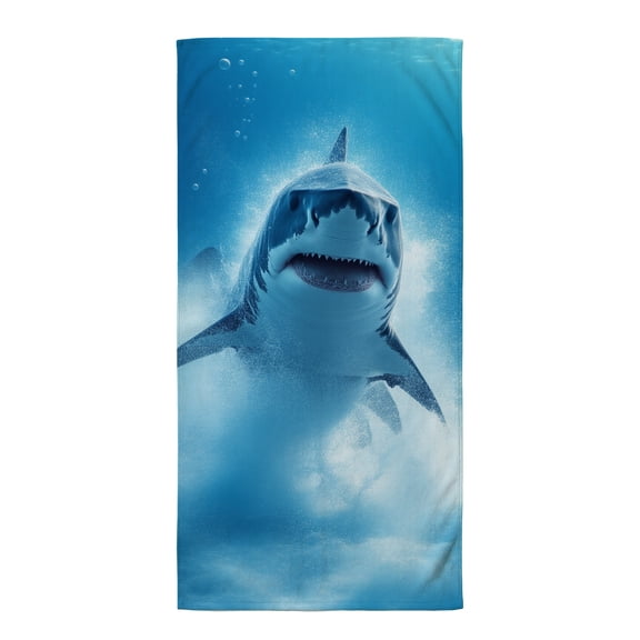 Shark beach towels oversized A shark swimming in the ocean with its mouth open. sand-free+beach+towels oversized beach towel large microfiber beach towel men beach essentials
