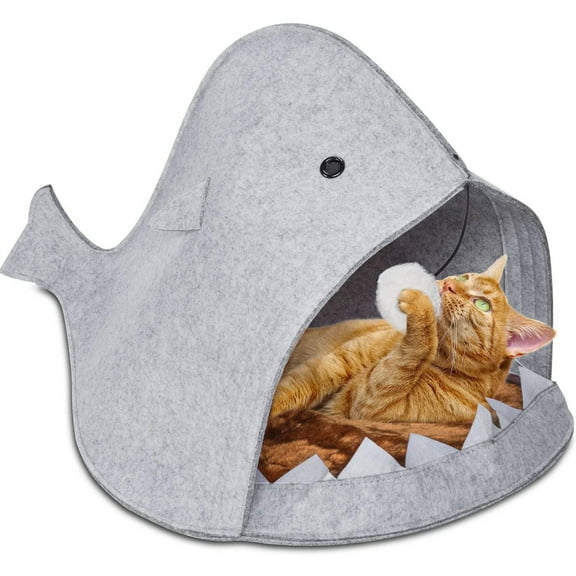 Shark felt cat basket cat cave - Funny dog basket dog bed cat bed cat basket cat cushion grey cat cave for dog & cats
