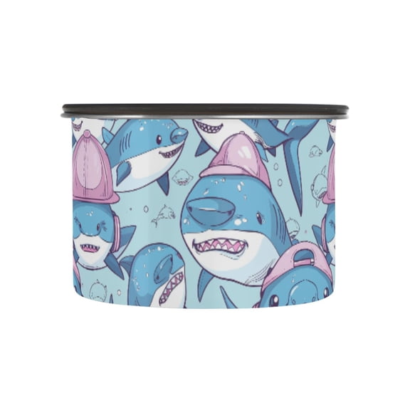 Shark with Cap Airtight Coffee Bean Canister 17oz Food Storage Containers with Lids For Gournd, Tea, Sugar, Flour, Rice, Cereal, Candy Cookie Jar