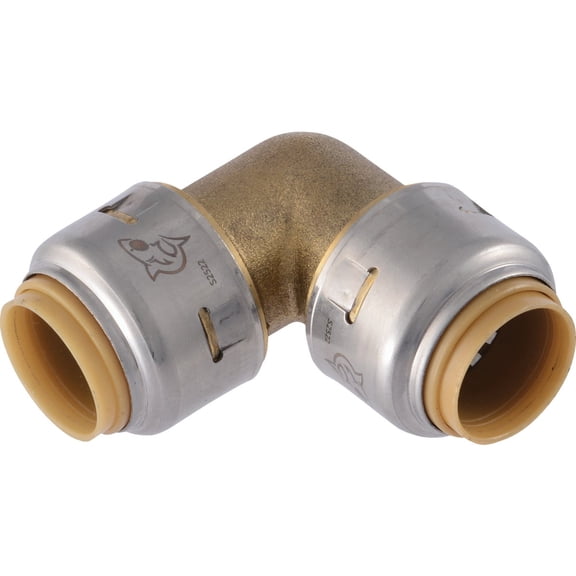 SharkBite Elbow Push-to-Connect - 0.5 In, Brass, Gold, Easy Installation