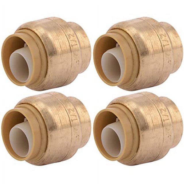 SharkBite 1/2Inch End Cap, PushtoConnect, PEX, Copper, CPVC, 4 Count
