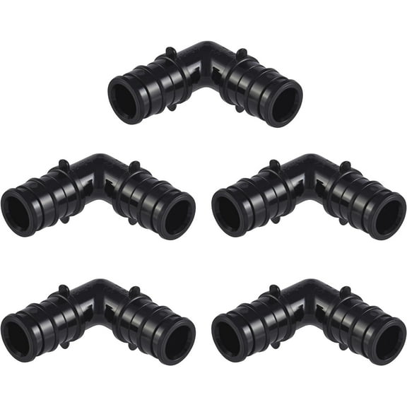 SharkBite 1/2 Inch Poly Expansion 90 Degree Coupling for PEX-A Pipe, Pack of 5, Plastic Plumbing Fittings, Plastic Elbow Coupling for PEX-A Tubing, UA248A5