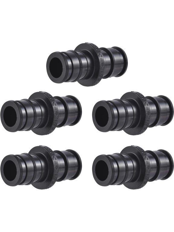 1/2 Inch Poly Expansion Coupling for PEX-A Pipe, Pack of 5, Plastic Plumbing Fittings, Plastic Coupling for PEX-A Tubing, UA008A5