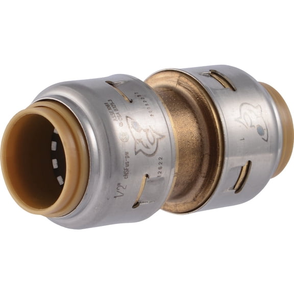 SharkBite 1/2-Inch Straight Coupling, Push-to-Connect, PEX, Copper, CPVC