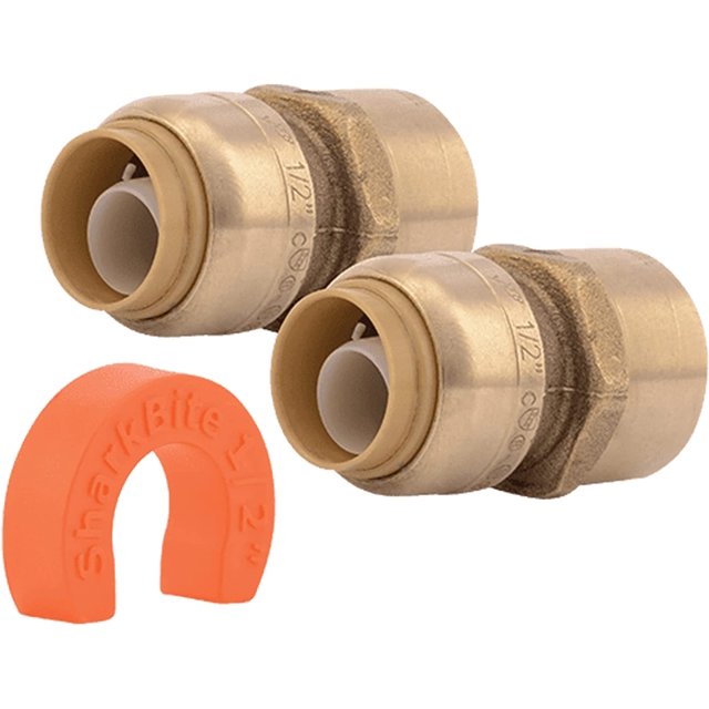SharkBite 1/2 Inch Water Heater Connection Kit, Push to Connect Brass