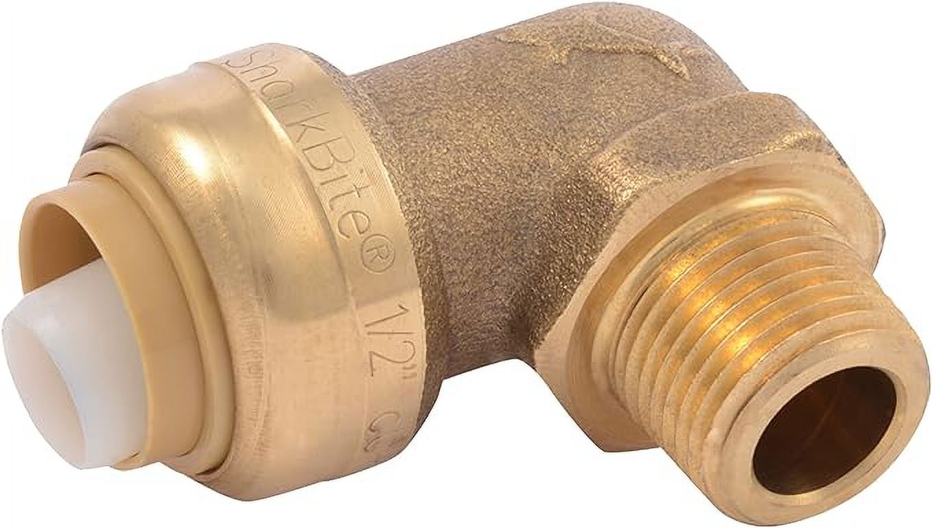 SharkBite 1/2 Inch x 3/8 Inch 90 Degree Dishwasher Elbow, MNPT, Push to