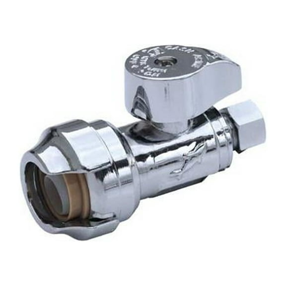 SharkBite Max 1/2 in. PTC X 3/8 in. Compression Brass Straight Stop Valve