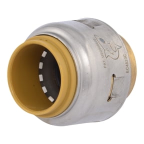 SharkBite Max 1/2 Inch Push Cap, Push-to-Connect Brass Plumbing Fitting, PEX Pipe, Copper, CPVC, UR514A