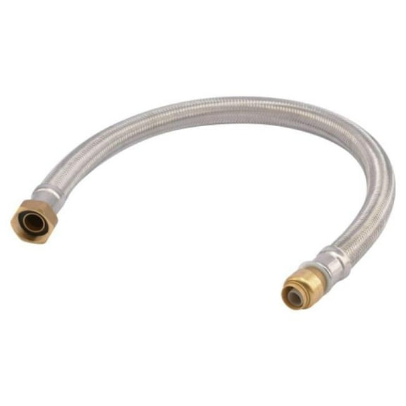 SharkBite 1/2 in. Push Fit X 3/4 in. D FIP 24 in. Stainless Steel Supply Line