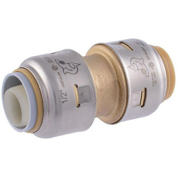 SharkBite Sharkbite - U008LFA - 1/2 in. Push x 1/2 in. Dia. Push Brass Coupling