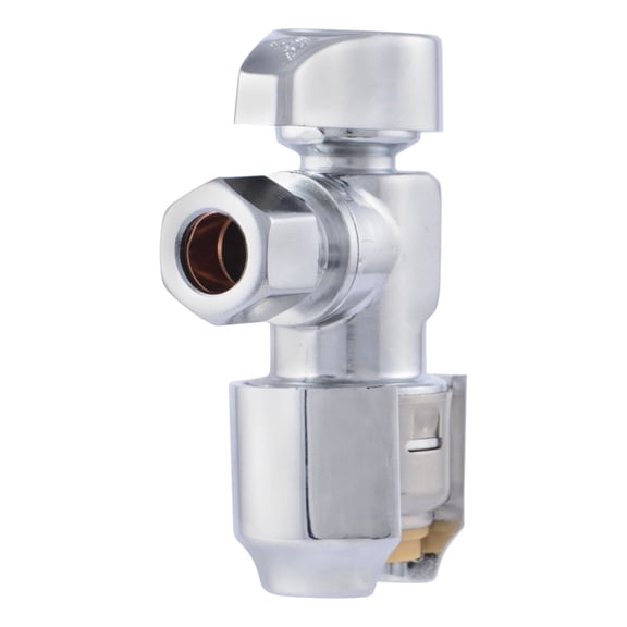 SharkBite Max 1/2 Inch x 3/8 Inch Compression Angle Stop Valve, Push-to-Connect Brass Plumbing Fitting, PEX Pipe, Copper, CPVC, UR23036