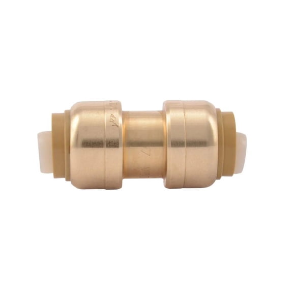 SharkBite 1/2 Inch Coupling, Pack of 10, Push to Connect Brass Plumbing Fitting, PEX Pipe, Copper, CPVC, PE-RT, HDPE, U008LFCP