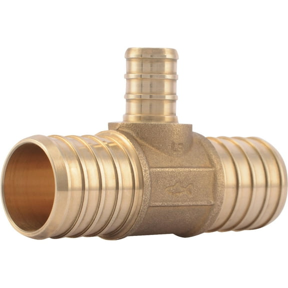 1 in. x 1 in. x 1/2 in. Brass PEX Barb x Barb x Barb Reducer Tee
