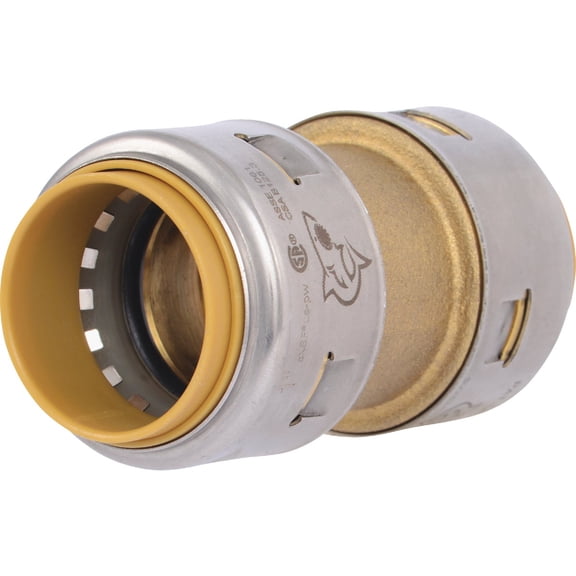SharkBite 1 Inch Coupling, Pack of 6, Push to Connect Brass Plumbing Fitting, PEX Pipe, Copper, CPVC, PE-RT, HDPE, U020LF